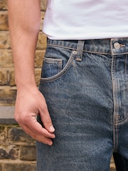 Dark Blue na Paikot na Tahi - Maong na Pantalon - Larawan 5 ng 6