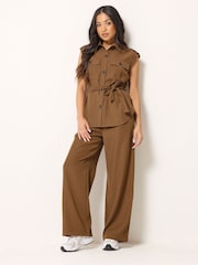 Pantalón de vestir con pernera ancha de PixieGirl Petite - Imagen 2 de 5