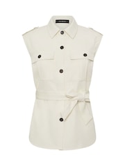 PixieGirl Petite Natural Sleeveless Tie Waist Top - Image 3 of 3
