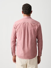 Burgundy Red Chambray Twin Pocket Long Sleeve Shirt - Image 3 of 10
