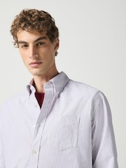 Purple Long Sleeve N.Premium 100% Cotton Regular Fit Oxford Shirt - Image 1 of 7