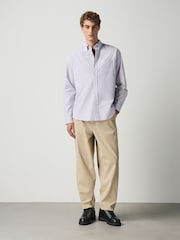 Purple Long Sleeve N.Premium 100% Cotton Regular Fit Oxford Shirt - Image 2 of 7