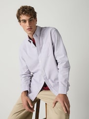 Purple Long Sleeve N.Premium 100% Cotton Regular Fit Oxford Shirt - Image 3 of 7