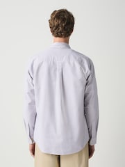 Purple Long Sleeve N.Premium 100% Cotton Regular Fit Oxford Shirt - Image 4 of 7
