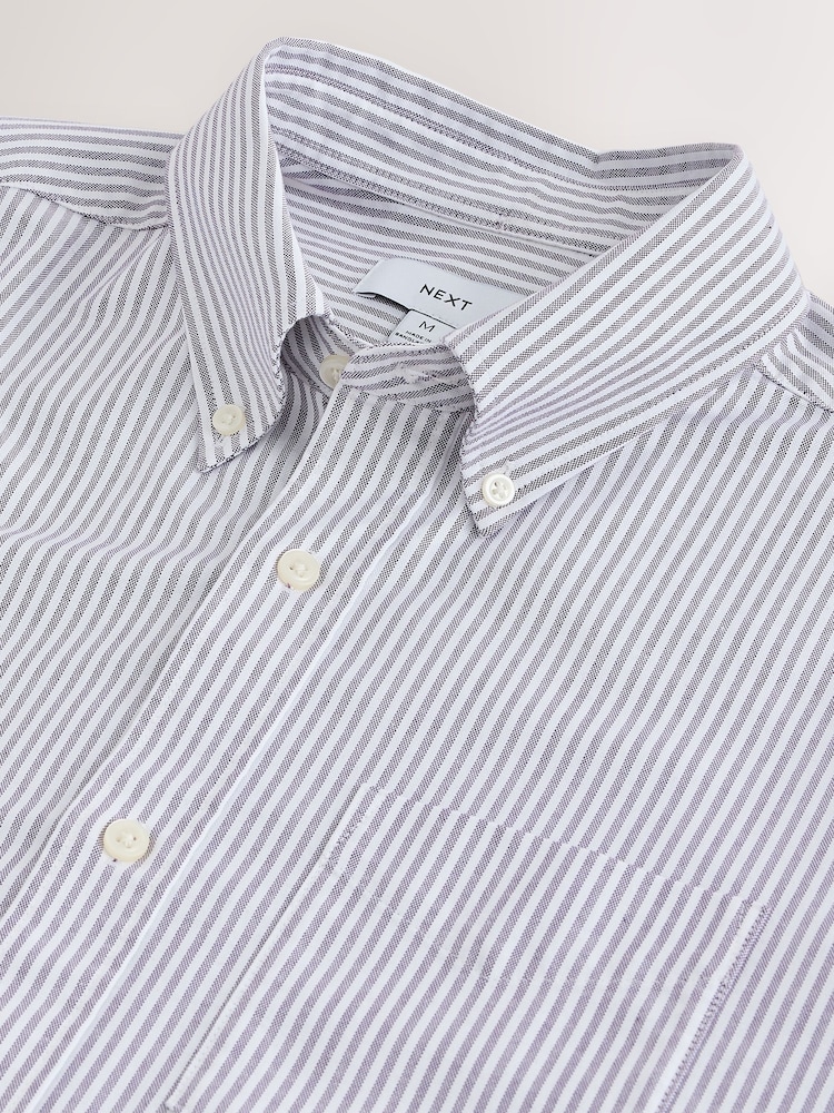 Purple Long Sleeve N.Premium 100% Cotton Regular Fit Oxford Shirt - Image 7 of 7 Purple Long Sleeve N.Premium 100% Cotton Regular Fit Oxford Shirt - Image 7 of 7