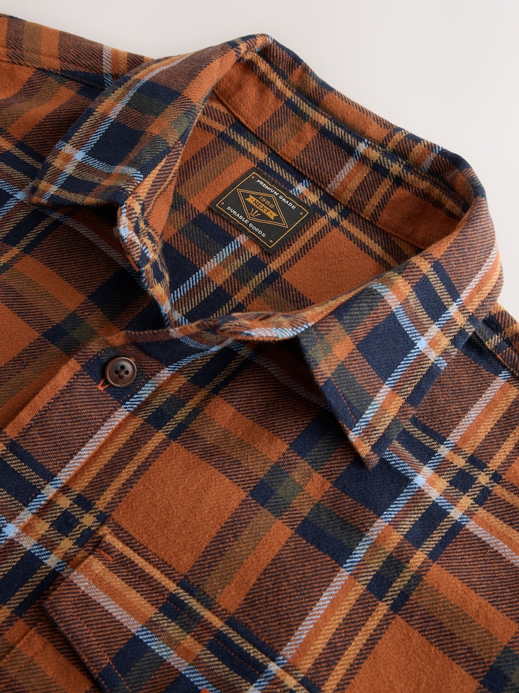 Orange Check Long Sleeve Overshirt - Image 7 of 7
