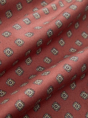 Burgunderrot - Print Stretch Oxford Slim Fit Long Sleeve Shirt - Bild 10 von 10
