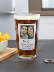 Personalised Photo Upload Polaroid Beer Glass by PMC - Image 1 of 3