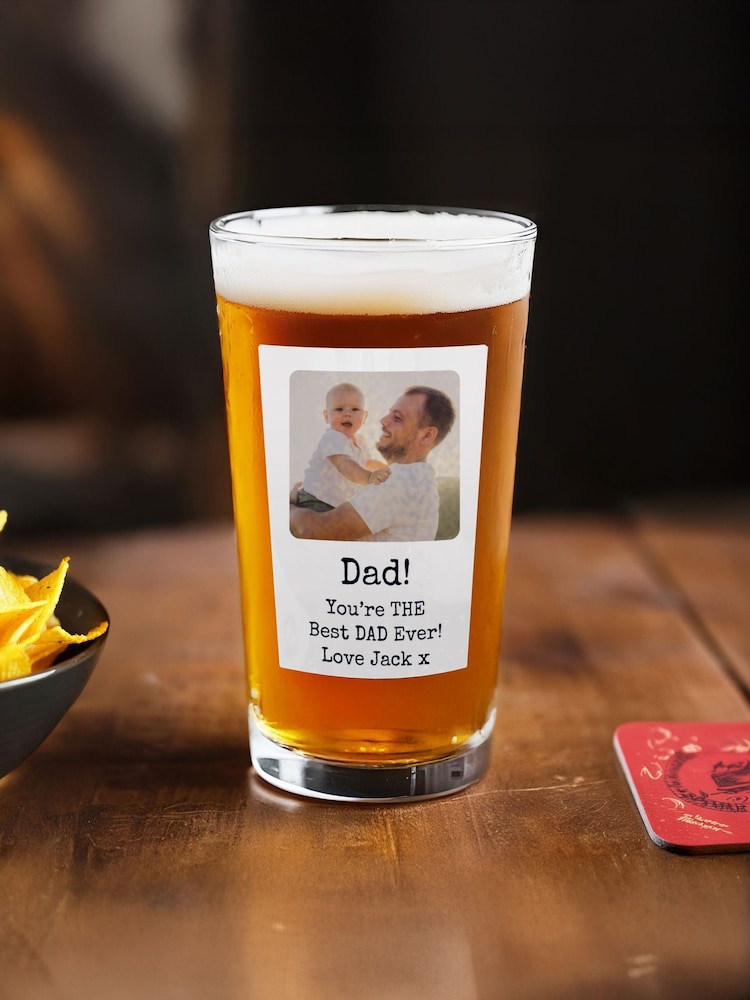 Personalised Photo Upload Polaroid Beer Glass by PMC - Image 2 of 3