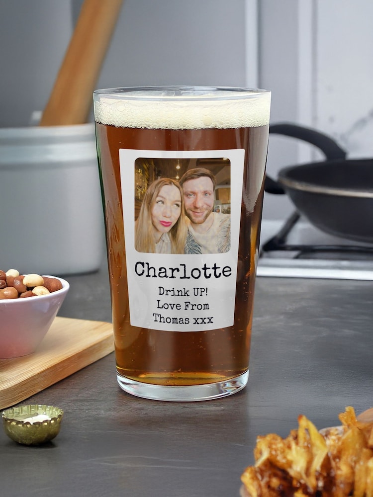 Personalised Photo Upload Polaroid Beer Glass by PMC - Image 3 of 3