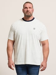 BadRhino Big & Tall Natural Pique Stripe T-Shirt - Image 1 of 6