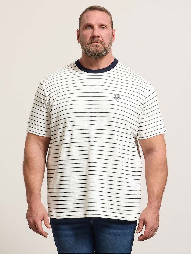 BadRhino Big & Tall Natural Pique Stripe T-Shirt - Image 1 of 6
