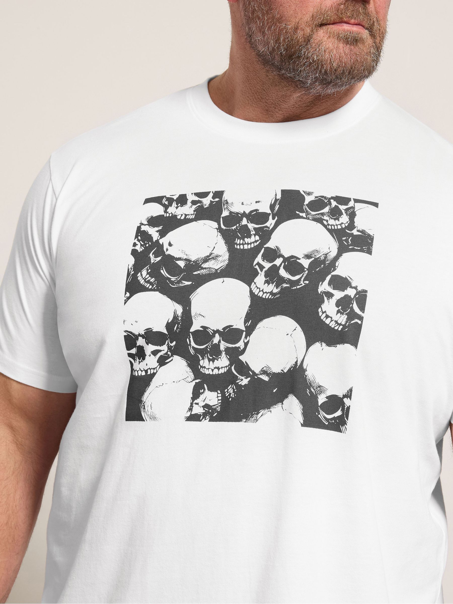 Buy BadRhino Big & Tall White Skull Square T-Shirt from Next USA