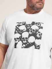 BadRhino Big & Tall White Skull Square T-Shirt - Image 4 of 6