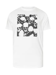 BadRhino Big & Tall White Skull Square T-Shirt - Image 5 of 6