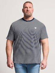 BadRhino Big & Tall Blue Pique Stripe T-Shirt - Image 1 of 5