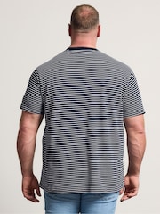 BadRhino Big & Tall Blue Pique Stripe T-Shirt - Image 3 of 5