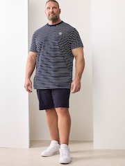 BadRhino Big & Tall Blue Pique Stripe T-Shirt - Image 4 of 5