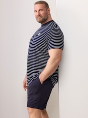 BadRhino Big & Tall Blue Pique Stripe T-Shirt - Image 5 of 5
