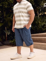 Naturlig - Regelbunden - BadRhino Big & Tall Cashew Randig T-shirt - Bild 3 av 5