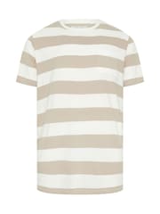 Naturlig - Regelbunden - BadRhino Big & Tall Cashew Randig T-shirt - Bild 4 av 5