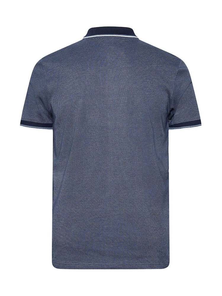 BadRhino Big & Tall Blue Waffle Texture Polo Shirt - Image 6 of 6