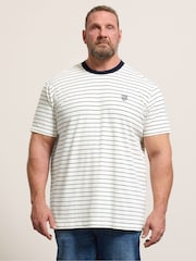 BadRhino Big & Tall Natural Long Pique Stripe T-Shirt - Image 1 of 6