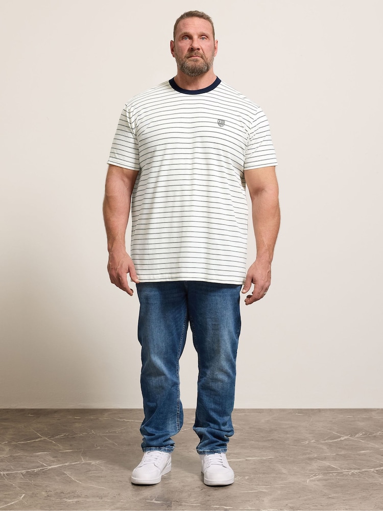 BadRhino Big & Tall Natural Long Pique Stripe T-Shirt - Image 2 of 6