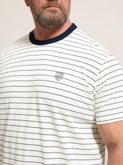 BadRhino Big & Tall Natural Long Pique Stripe T-Shirt - Image 4 of 6