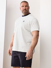 BadRhino Big & Tall Natural Long Pique Stripe T-Shirt - Image 6 of 6