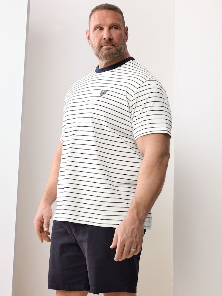 BadRhino Big & Tall Natural Long Pique Stripe T-Shirt - Image 6 of 6