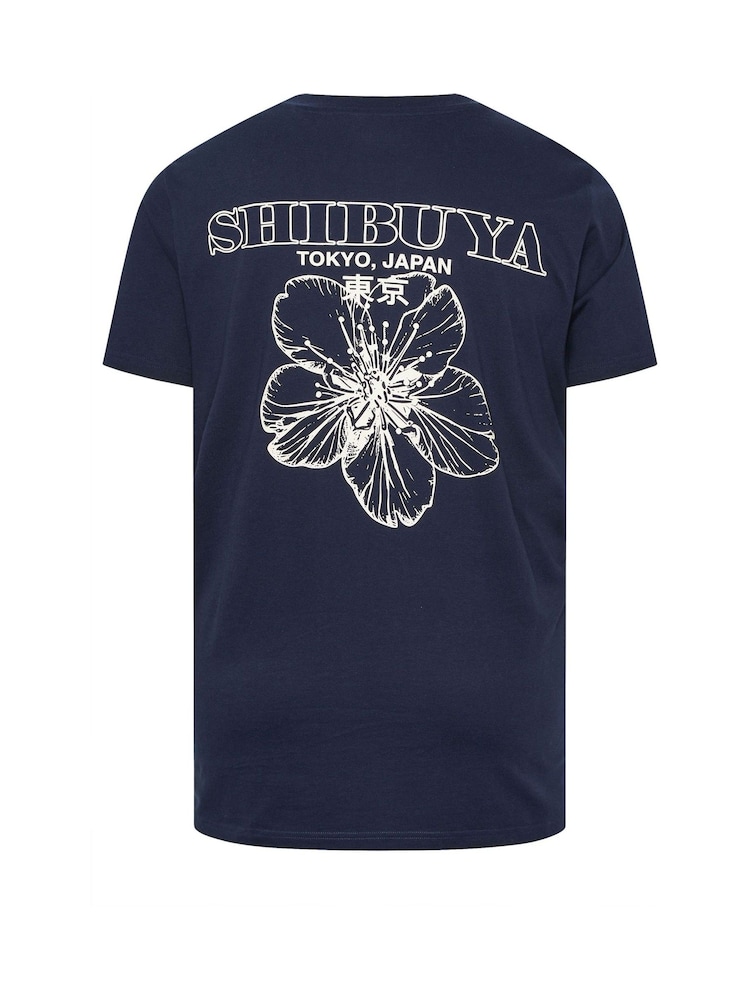 BadRhino Big & Tall Blue Tokyo Shibuya T-Shirt - Image 6 of 6 BadRhino Big & Tall Blue Tokyo Shibuya T-Shirt - Image 6 of 6