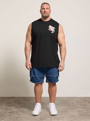 BadRhino Big & Tall Black Long Muscle Vest Dragon Print Vest - Image 2 of 7