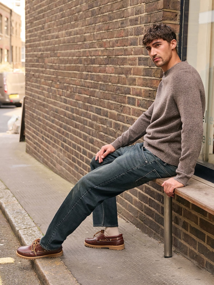 Dark Blue Straight Fit Jeans - Image 1 of 6 Dark Blue Straight Fit Jeans - Image 1 of 6