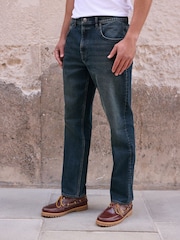 Dark Blue Straight Fit Jeans - Image 2 of 6