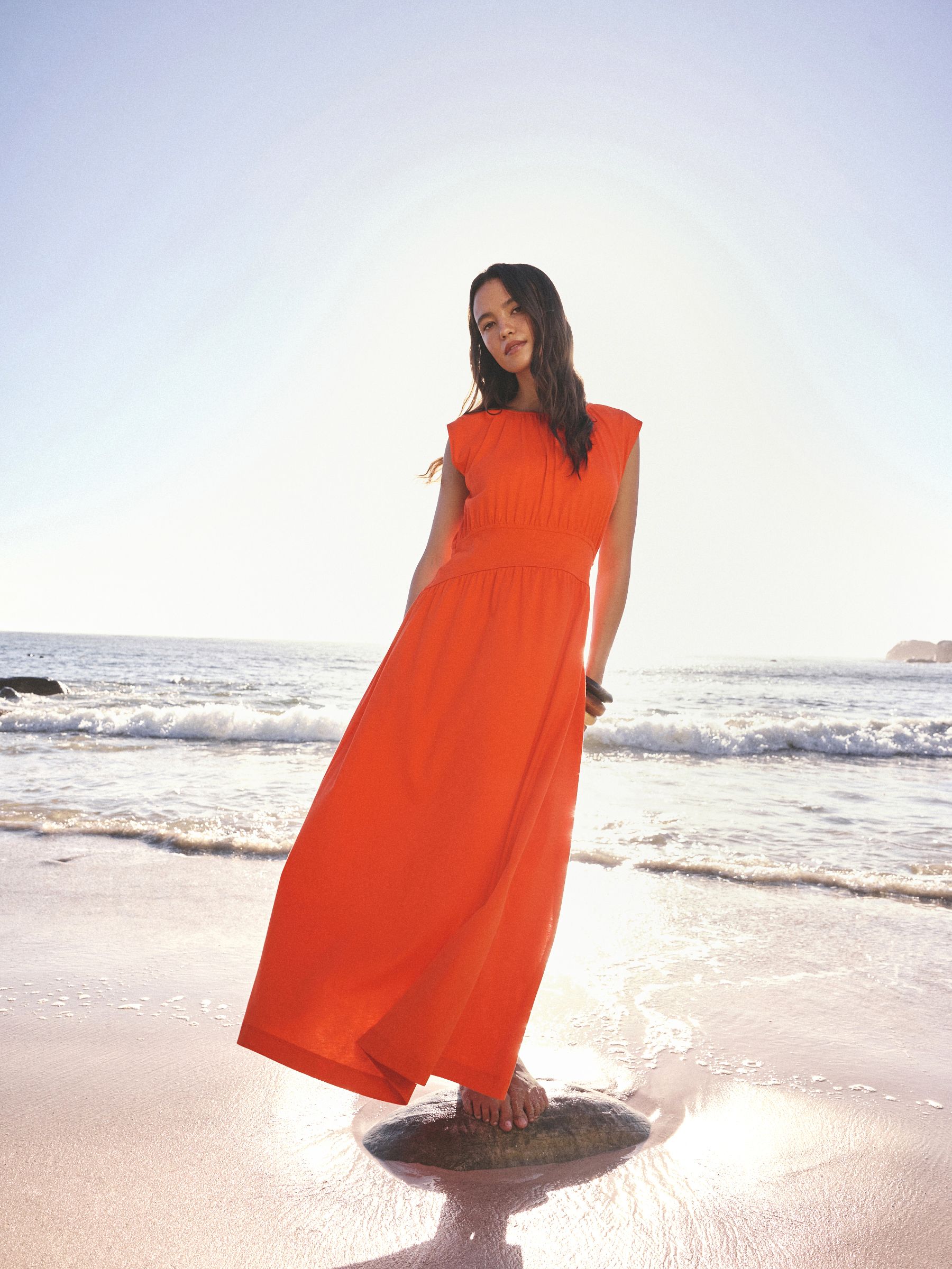 blood orange color dress Andie Midi Dress - Blood Orange