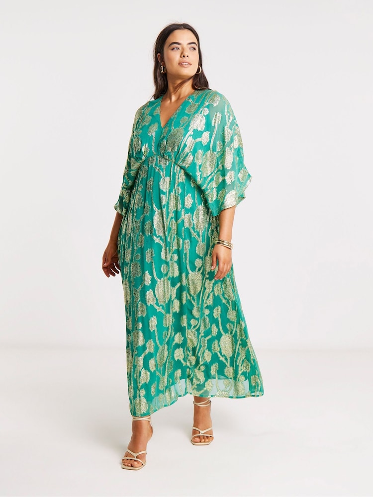 Joanna Hope Metallic Jaquard Tea Dress - 4şəkildən 1 şəkil