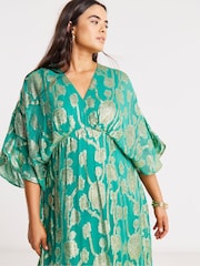 Joanna Hope Metallic Jaquard Tea Dress - 4şəkildən 4 şəkil