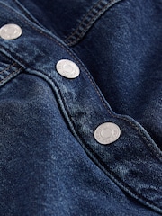 Dark Blue Long Sleeve Midi Denim Shirt Dress - Image 2 of 3