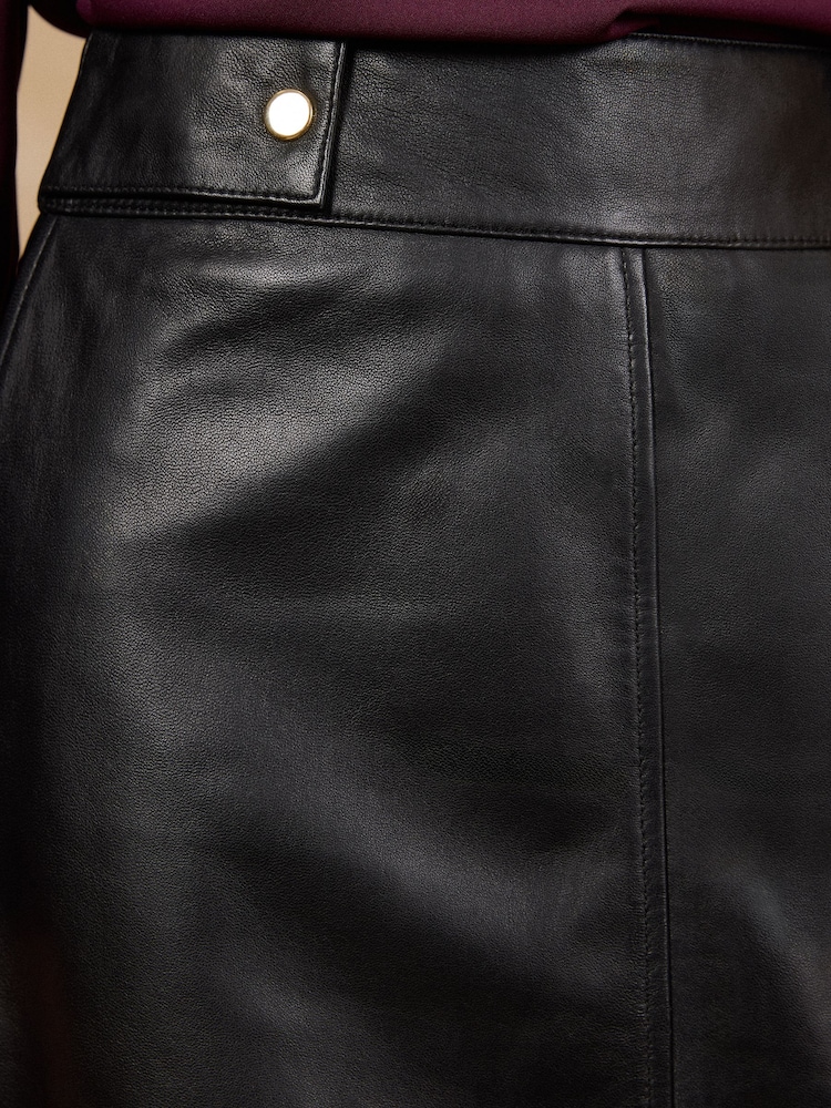 Love & Roses Black Leather Mini Skirt - Image 2 of 5