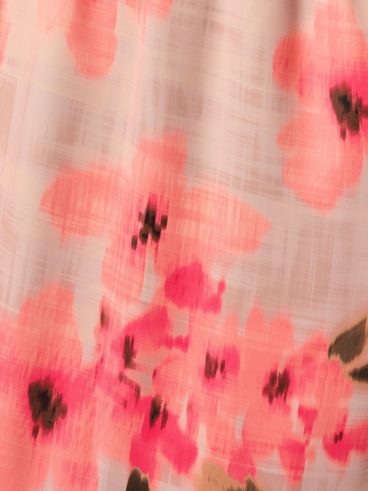 Adrianna Papell Pink Printed Satin Long Dress - Image 6 of 6