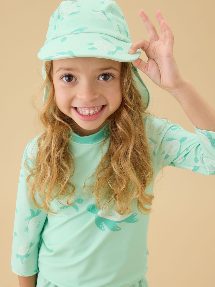 MORI Green Sea Turtle Sun Safe Long Sleeve Rash Vest Swim Top - Image 2 of 5