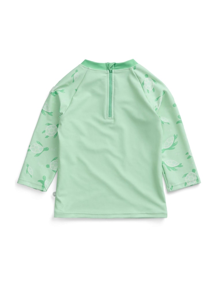 MORI Green Sea Turtle Sun Safe Long Sleeve Rash Vest Swim Top - Image 5 of 5