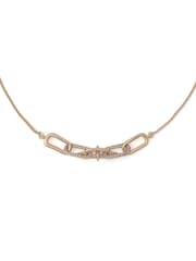 AllSaints Gold Tone Laio Pavé Spike Link Bib Necklace - Image 4 of 5