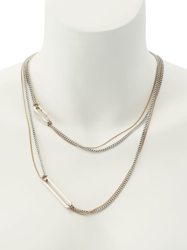 AllSaints Silver Tone April Wrap Strand Necklace - Image 5 of 5