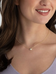 Beaverbrooks Silver Tone Beaverbrooks Yellow Gold Plated Cubic Zirconia April Birthstone Necklace - Image 1 of 4