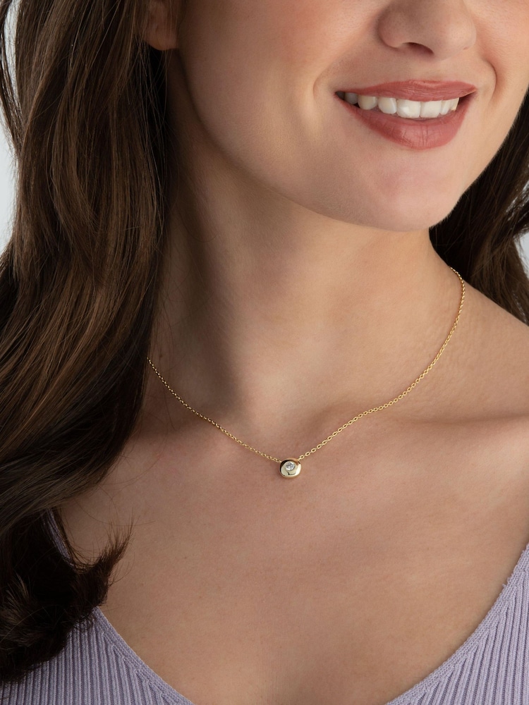 Beaverbrooks Silver Tone Beaverbrooks Yellow Gold Plated Cubic Zirconia April Birthstone Necklace - Image 1 of 4 Beaverbrooks Silver Tone Beaverbrooks Yellow Gold Plated Cubic Zirconia April Birthstone Necklace - Image 1 of 4