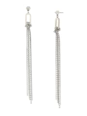 AllSaints Silver Tone April Chain Fringe Earrings - Image 1 of 3