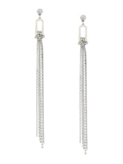 AllSaints Silver Tone April Chain Fringe Earrings - Image 2 of 3