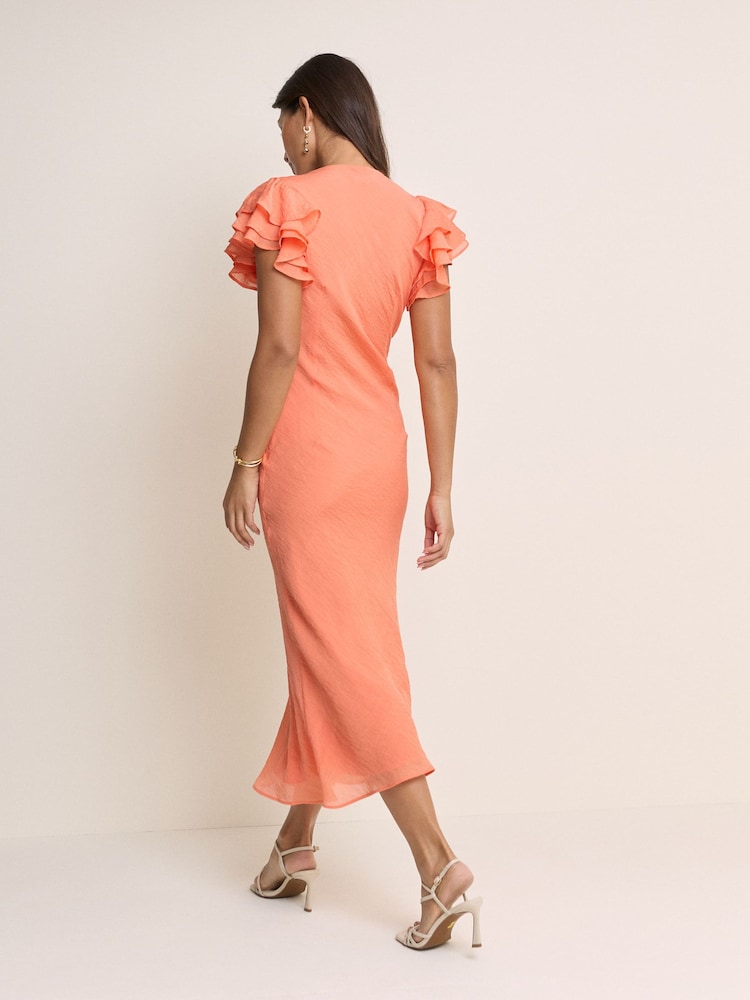 Nobodys Child Orange Layla Midi Dress - Image 2 of 5